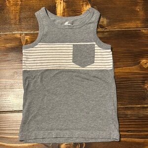 Gray Striped Kids Pocket Tank Top